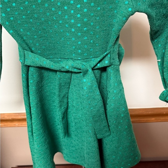 Bonnie Jean Teal Polka Dot Dress with Bow - Picture 5 of 7